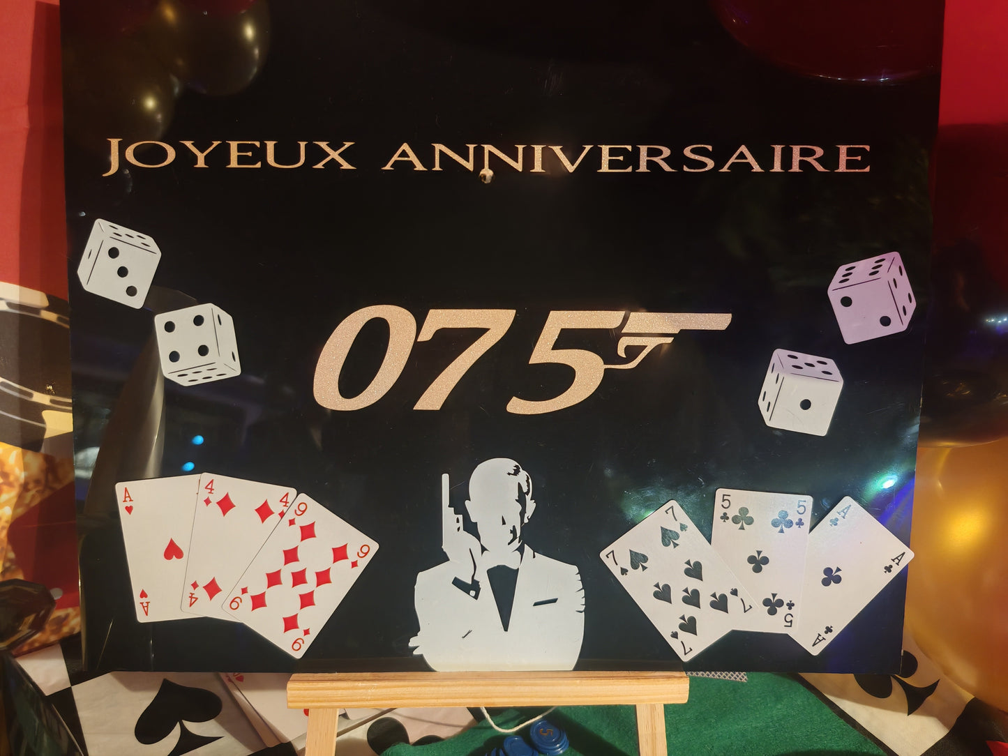 Panneau Joyeux anniversaire "James BOND"